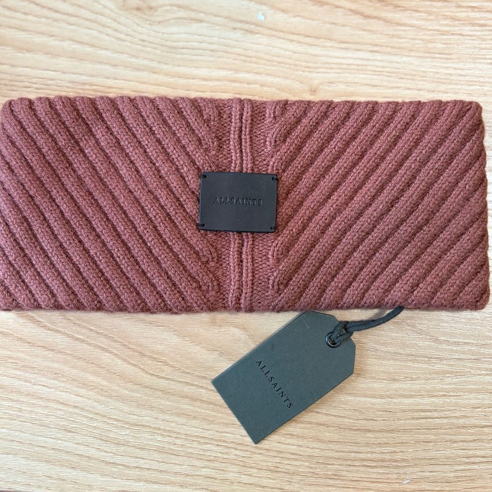 NWT All Saints Travelling Rib Headband Sorrel Pink